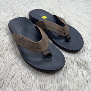 Reef Men's 9 Brown Black Cushion Spring Flip-flops Beach Vacation Comfort